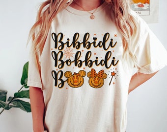 Bibbidi Bobbidi Boo Mickey Minnie Pumpkin Head Shirt, Disney Halloween Tee, Mickey's Not So Scary Party, Disneyland Halloween Family Trip