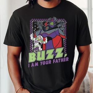 Zurg And Buzz I Am Your Father Checkerboard Comfort Colors T-shirt, Toy Story Tee, Vintage Disney Dad Shirt, Funny Father's Day Gift image 1