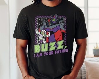 Zurg And Buzz I Am Your Father Checkerboard Comfort Colors T-shirt,  Toy Story Tee, Vintage Disney Dad Shirt, Funny Father's Day Gift