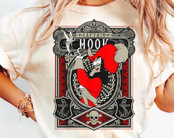Disney Peter Pan Captain Hook Poster Shirt, Captain Hook Pirate Crew Shirt, Peter Pan Neverland Tee, Magic Kingdom, Disneyland Family Trip