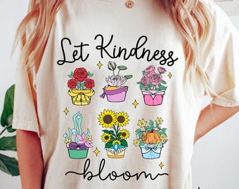 Retro Disney Princess Let Kindness Bloom T-shirt, Ariel Cinderella Pocahontas Floral Mental Health Tee, Be Kind Shirt, Disney Trip Tee 2025