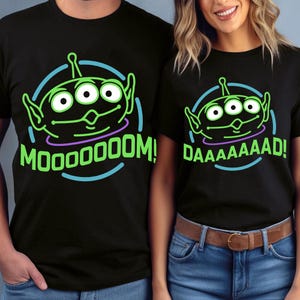 Retro Toy Story Alien Mom Dad Comfort Colors T-shirt, Disney Matching Mama Dada Shirt, Disney Toy Story Family Shirt, Gift For Pixar Fans