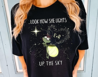 Ray Firefly Evangeline Look How She Lights Up The Sky Comfort Colors T-shirt, Disney Princess And The Frog Shirt, Disneyland Family Trip