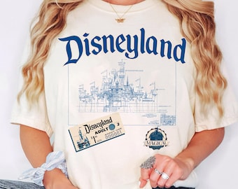 Disneyland Castle Blueprint T-Shirt, Vintage Disneyland Map Tee, Disney Park Shirt, Disneyland Family Matching Tee, Magic Kingdom Shirt