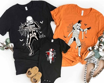 Stormtrooper Mummy Skeleton Dracula Comfort Colors Shirt, Star Wars Halloween Costume Shirt, Disney Halloween, Galaxy's Edge Family Matching