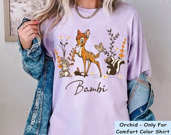 Cute Bambi Thumper Floral Flower Shirt, Disney Miss Bunny Thumper Flower Bambi's Mother Tee, Disneyland Family Trip Matching, Birthday Gift