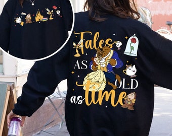 Two Sided Beauty And The Beast Tale As Old As Time Comfort Colors T-shirt, Disney Belle Princess Prince Adam Shirt, Disneyland Family Trip
