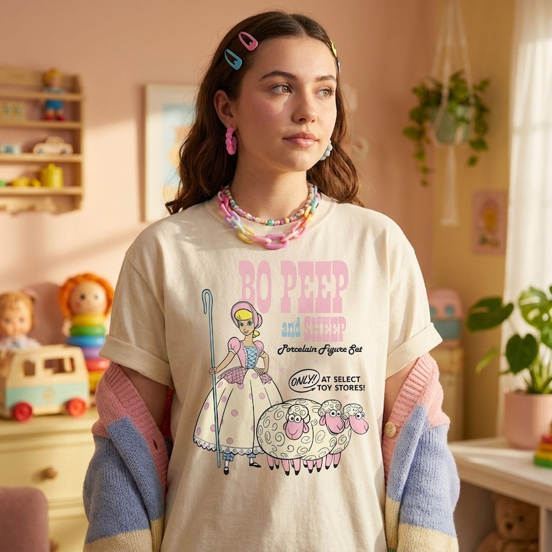 Vintage Bo Peep And Sheep Advertisement Shirt, Disney Toy Story Movie T-shirt, Animal Kingdom, Disneyland Girls Trip, Birthday Gift image 1