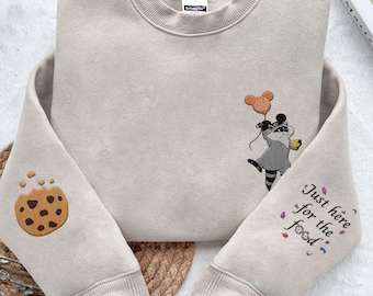 Embroidered Pocahontas Meeko Just Here For The Food Sweatshirt, Retro  Embroidery Sweater, 2024 Family Vacation, Magic Kingdom