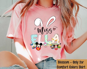 Custom Teacher Name Bunny Easter Shirt, Disney Mickey and friends Eggs Easter Holiday Tee, Funny Easter Gift For Teachers, Magic Kingdom