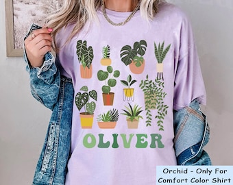 Custom Name Plant Mom T-shirt, Gardening Lover Shirt, Plant Lover Tee, Perfect Gift for Plant Lady, Indoor Plant Lover Shirt