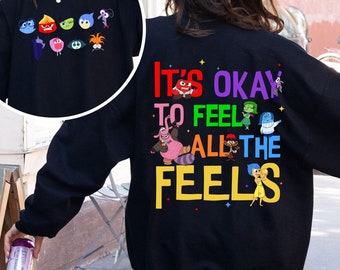 Two Sided Inside Out It's Okay To Feel All The Feels Comfort Colors Shirt, Anxiety Fear Sadness, Mental Health T-shirt, Speech Therapy Gift