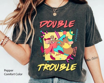 Retro 90s Jaq And Gus Double Trouble Comfort Colors T-shirt,  Cinderella Mouse Shirt, 2024 Family Trip,  Friends Matching