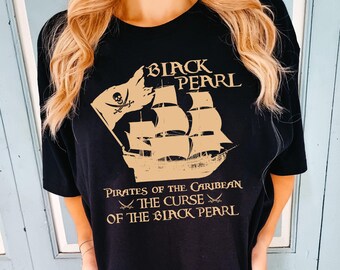Vintage Jack Sparrow The Curse Of Black Pearl T-shirt, Pirates Of The Caribbean  Shirt, Disney Villains Tee, Disneyland Black Pearl Shirt