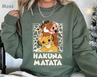 Vintage Leopard Simba Timon Pumbaa Hakuna Matata Comfort Colors T-shirt, The Lion King Shirt, Disney Friends Matching Tee, Disneyland Trip
