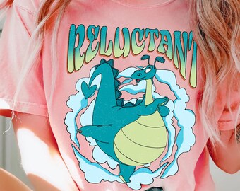 Retro 90s The Reluctant Dragon Portrait T-shirt, Funny Reluctant Dragon Shirt, Disney Dragon Tee, Reluctant Dragon Tee, Gift For Disney Kid