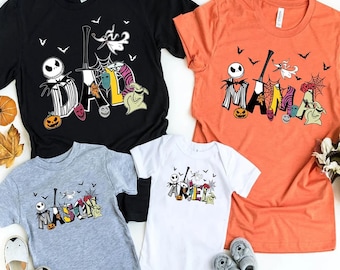 Custom Name Nightmare Before Christmas Shirt, Jack Skellington Oogie Boogie Bash, Disney Halloween Family Matching Tee, Disneyland Trip