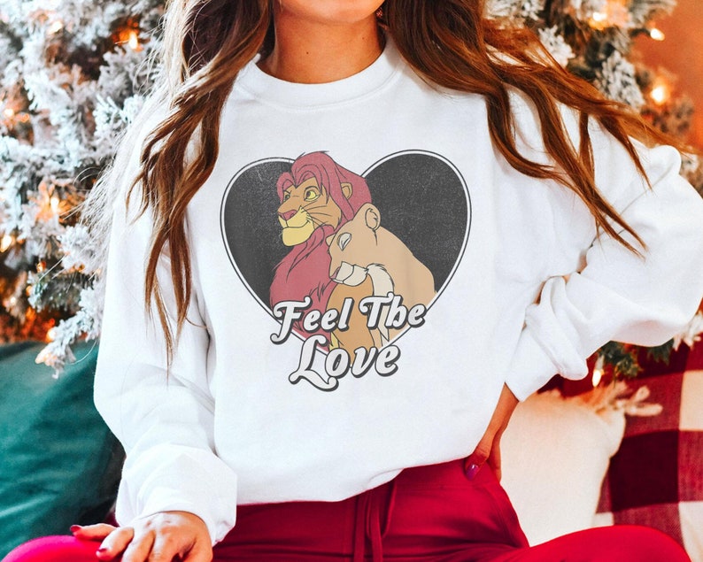 Simba Nala Feel the Love Comfort Colors Shirt, the Lion King Valentine ...