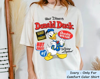 Vintage Donald Duck Quacky Comfort Colors T-shirt, Disney Donald Shirt, Disneyland Family Trip 2024, Magic Kingdom Park, Walt Disney World