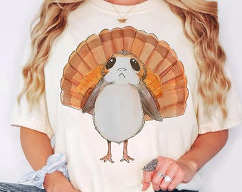 Disney Star Wars Porg Thanksgiving T-Shirt, Turkey Porg Tee, Holiday Star Wars Shirt, Galaxy Edge Shirt, Cute Nerd Gift, Thanksgiving Gift