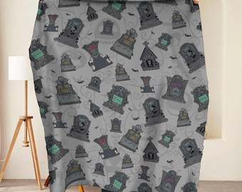 90s Nightmare Before Christmas Tombstone Blanket, All Are Welcome In Halloween Town Cozy Blanket, Spooky Season Decor, Disney Halloween Gift