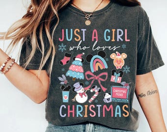 Disney Christmas Gingerbread Cocoa Just A Girl Who Loves Christmas Shirt, Xmas Shirt For Women, Mickey Merry Party, Disneyland Holiday Trip