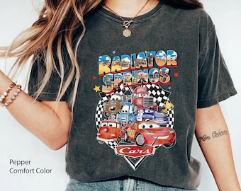 Lightning Mcqueen Radiator Springs Comfort Colors T-shirt, Retro Disney Cars Movie Shirt, Lightning Mcqueen 95 Shirt, Disneyland Family Trip