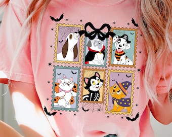 Coquette Bow Animals Halloween T-shirt, Copper Percy Patch Marie Figaro Oliver Shirt, Disney Halloween Family Tee, Spooky Season Outfit