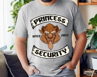 Custom Year Beauty And The Beast Princess Security Comfort Colors T-shirt,  Dad Shirt, Daddy Daughter Matching, Father's Day Gift