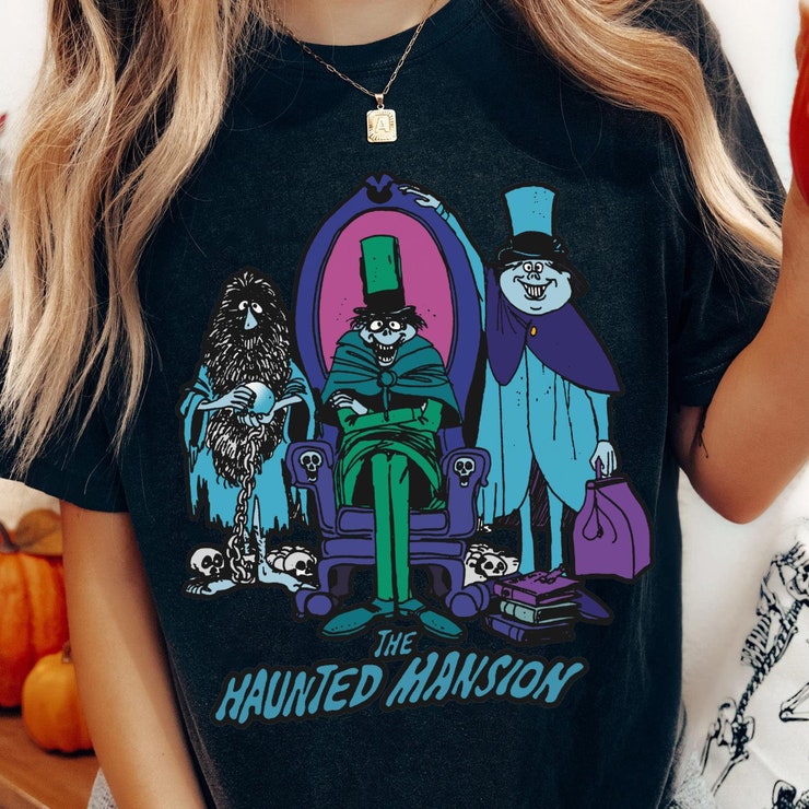 Retro Hitchhiking Ghosts The Haunted Mansion Shirt, Disney Halloween T-Shirt, Mickey'S Not So Scary Halloween Party, Disneyland Family Trip
