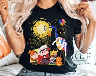Vintage Carl Kevin Dug Russell Paradise Falls Halloween Shirt, Up Halloween T-shirt, Disney Spooky Season Shirt, Disneyland Halloween Party