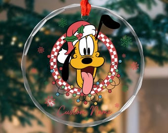 Custom Name Disney All Characters Christmas Ornament, Personalized Mickey & Friends Santa Holiday Keepsake, Disney Family Holiday Home Decor