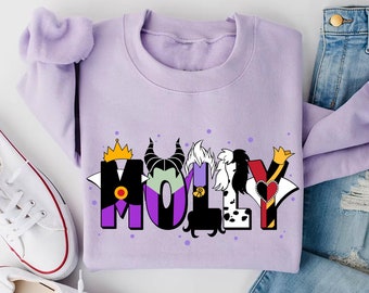 Custom Name  Villains Comfort Color Shirt, Cruella Ursula Maleficent Evil Queen, Personalized  Girl T-shirt, 2024 Trip