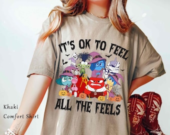 Disney Inside Out Joy Anxiety Halloween Group Shirt, Halloween Mental Health T-shirt, Vintage Disney Emotions Shirt, Speech Therapy Kid Tee