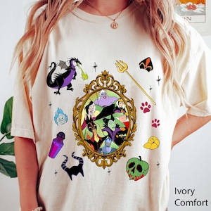 Disney Villains Mirror Coquette T-Shirt, Maleficent Ursula Evil Queen Tee, Disney Halloween Shirt, Magic Kingdom Tee, Spooky Season Shirt