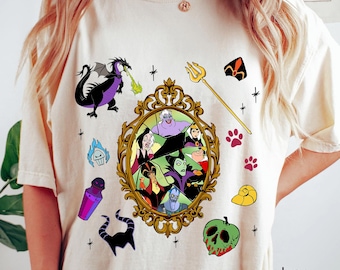 Disney Villains Mirror Coquette T-Shirt, Maleficent Ursula Evil Queen Tee, Disney Halloween Shirt, Magic Kingdom Tee, Spooky Season Shirt