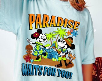 Retro Mickey And Minnie  Dancing To Ukelele Paradise Waits For You T-shirt, Disney Polynesian Village Resort Shirt, Disneyland Vacation Tee
