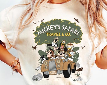 Mickey's Safari Travel & Co Comfort Colors Shirt, Mickey And Friends Animal Kingdom T-shirt, Disneyland Safari Mode Trip, Family Matching