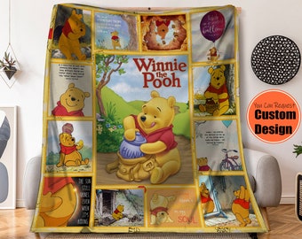 Winnie the Pooh Minky Fleece Cotton Baby Blanket 26x28 - Etsy