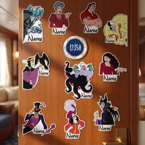 Custom Retro Villains Group Cruise Line Magnet, Disney Villains Cruise Door Magnet, Funny Maleficent Home Decor, Disney Cruise Line Trip Tee image 1