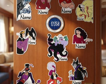 Custom Retro Villains Group Cruise Line Magnet, Disney Villains Cruise Door Magnet, Funny Maleficent Home Decor, Disney Cruise Line Trip Tee