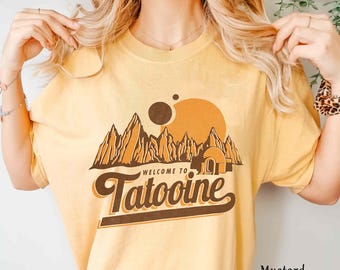 Vintage Star Wars Welcome To Tatooine Shirt, Disney Tatooine Sunset National Park Tee, Disneyland Family Matching, Galaxy's Edge Trip