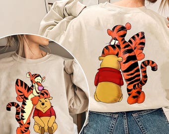 Two-Sided Winnie The Pooh And Tigger Shirt, Pooh And Friends Disney Matching T-shirt, Disneyland Family Trip, Magic Kingdom, Birthday Gift