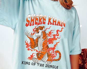 Disney Shere Khan King of the Jungle T-Shirt, Jungle Book Villain Shirt, Fire Tiger Shirt, Vintage Disney Villains Tee, Animal Kingdom Shirt