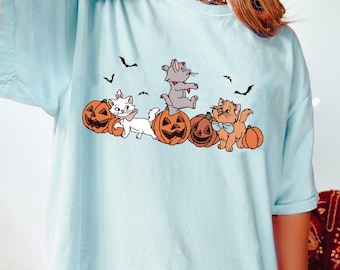 Vintage The Aristocats Pumpkin Halloween T-shirt, Disney Marie Toulouse Berlioz  Shirt, Aristocats Cat Fall Vibe Tee, Disneyland Trip Tee
