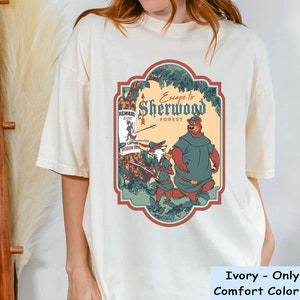 Robin Hood und kleiner John Sherwood Forest Comfort Farben Shirt, Disney Freunde passendes T-Shirt, Robin Hood Shirt, Disneyland Familienausflug
