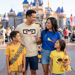 Camisa de disfraz de cara grande de la película Up, Russell Patches Dug Dog Kevin Bird Carl, camiseta a juego de Halloween de Disney, fiesta de Mickey no tan aterradora