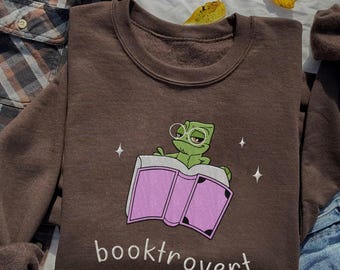 Embroidered Funny Pascal Tangled Booktrovert Sweatshirt, Disney Pascal Reading Sweater, Disney Bookish Gifts, Gift For Book Lovers Bookworm