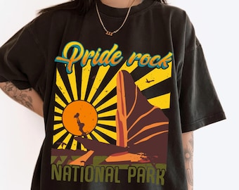 Retro Disney Pride Rock National Park Comfort Color Shirt, The Lion King T-shirt, Animal Kingdom Tee, Disneyland Family Trip, Magic Kingdom