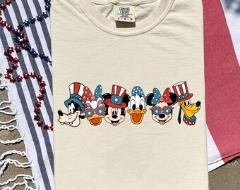 Disney 4th of July Mickey and Friends Independence Day T-shirt, Patriotic Mickey Donald Goofy Tee, Family Matching Tee, Gift for Disney Fans